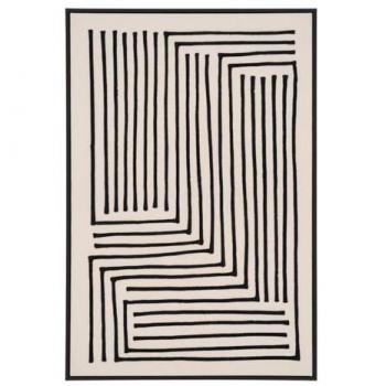 Impresión sobre Lienzo con Marco Lipari, Algodón y MDF, Negro-Beige, 3x60x90 cm