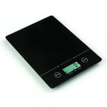 EXZACT EX9150 SuperSlim (1,4 cm) Escala electrónica Cocina - Plataforma de cristal - 5 kg / 11 lb (Negro)