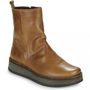 Fly London Reno Leather Zip Up Ankle Boots - Camel Color