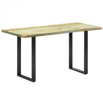 Mesa de comedor de madera maciza reciclada 140x70x76 cm multicolor