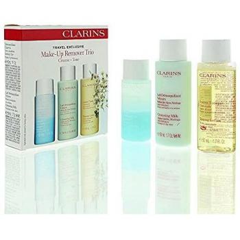 Trío Desmaquillante Clarins: Desmaquillante Instantáneo para Ojos 30ml + Leche Limpiadora 50ml + Loción Tónica 50ml