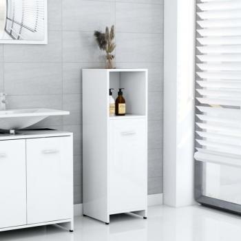 Mueble de baño blanco pulido 30x30x95 cm madera multicapa con acabado brillo