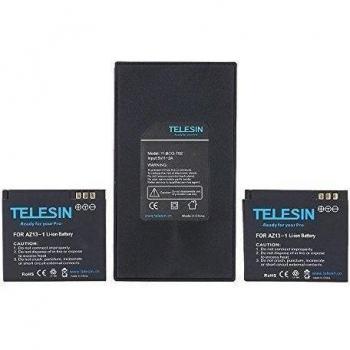 Andoer TELESIN Cargador de Dual Slot + 2pcs 3.7V 1010mAh Batería de Li-ion para Xiaomi Yi Xiaoyi Cámara de deportes de Acción