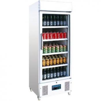 Vitrina Refrigerada Profesional Blanca de 322 Litros con Puerta de Cristal y Iluminación LED - Polar