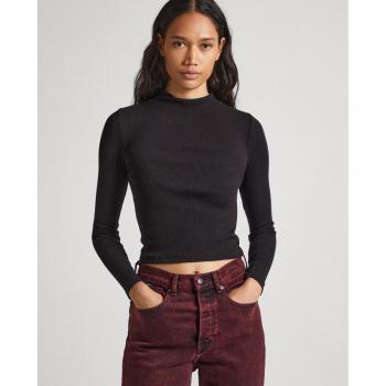 Jersey Pepe Jeans negro cuello alto Winona mujer