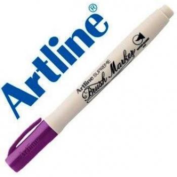 Rotulador artline supreme brush pintura base de agua punta tipo pincel trazo variable magenta
