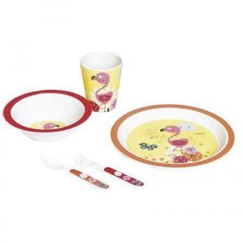 Walking Mum Flamingo - Vajilla con 5 piezas