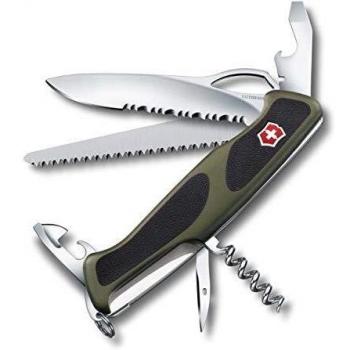 Navaja Multiusos Victorinox Rangergrip 179, 130 mm, con Cachas de 2 Componentes en Oliva/Negro y 12 Funciones Prácticas