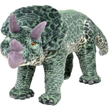 Dinosaurio triceratops de peluche de pie verde XXL
