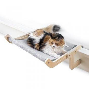 Hamaca Colgante para Gatos Hamacat InnovaGoods, Cama Gato de Poliéster, Ventana Antiarañazos, No Rayan ni estropean Las Superficies, Apto para Diversos usos y