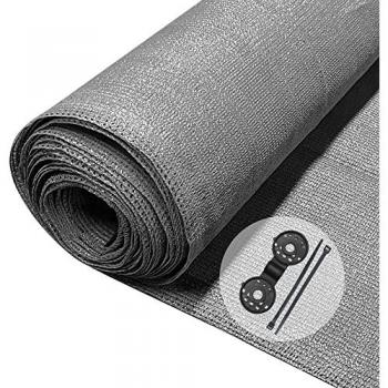 Malla de Sombreo y Ocultación 1x10m HDPE 150g/m² con Sujetadores Grises