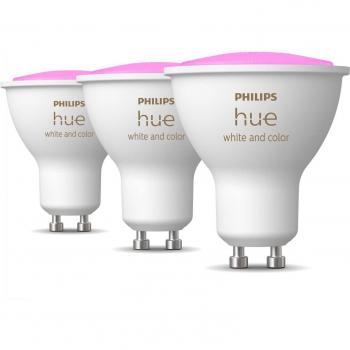 Philips Hue White and Color Ambiance GU10 5.7W LED Smart Bulb 3-Pack, Dimmable, 350 Lumens