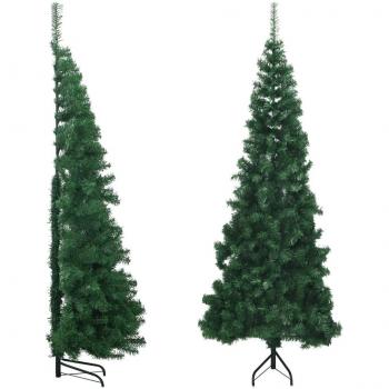 Árbol de Navidad Artificial de Esquina 180 cm PVC Verde y Blanco VidaXL