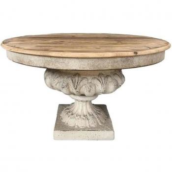 Mesa centro abeto mdf 80x80x50 envejecido blanco