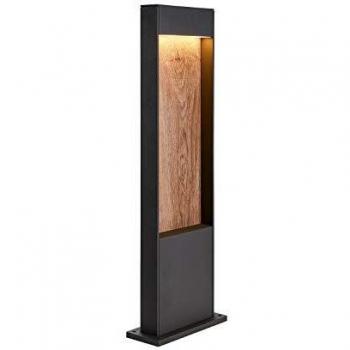 Baliza LED de Jardín SLV FLATT POLE 65, 9.7W, 3000K, IP65, Antracita y Marrón, Altura 650mm