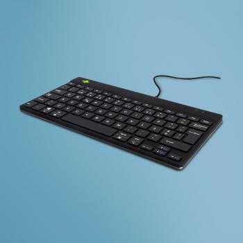 Teclado ergonómico R-Go Compact Break con software de pausa, QWERTY (PT), cableado, negro