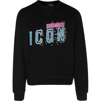Dsquared2 Black Icon Logo Cotton Sweatshirt - Size: L - Male