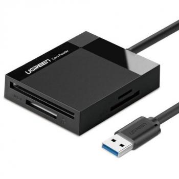 Lector de tarjetas de memoria Ugreen CR125 4 en 1 USB 3.0 con cable de 0,5m - negro