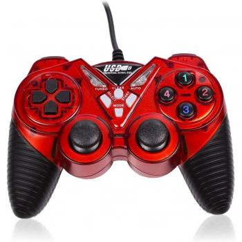 DAM Mando Gaming USB para PC con Cable - 12 Botones, Joysticks Analógicos, Medidas: 15x10x7cm