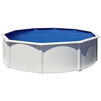 Gre KITPR303 Bora Bora - Piscina Elevada Redonda, Aspecto Acero Blanco, 300 x 120 cm