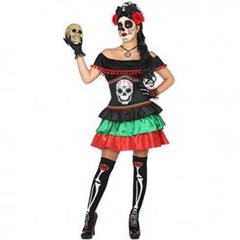 Disfraz Adulto Esqueleto Multicolor Catrina XL
