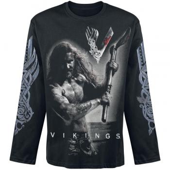 Vikings Rollo Axe Manga Larga Negro XXL