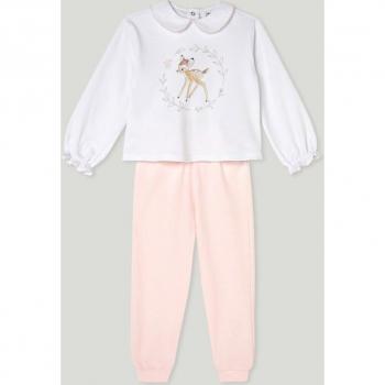 Pijama de dos piezas de bebé niña con estampado Bambi Cotton Juice