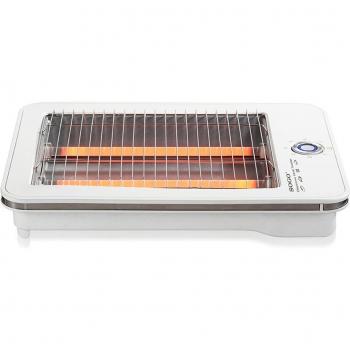 Tostadora Plana Sogo Blanca 2 Rebanadas 700W con Resistencias de Cuarzo, Amplia Zona de Tostado y Bandeja de Migas