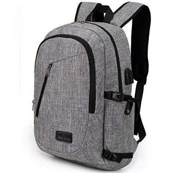 XQXA Mochila Antirrobo Impermeable Mochila Portatil 15.6 Pulgadas Mochila Hombre con Puerto de Carga USB Mochila Backpack para el Laptop para Ordenador del Negocio Trabajo Diario Viaje-Gris