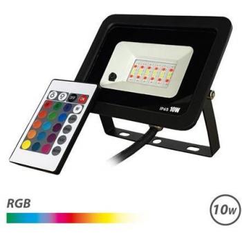 Elbat Foco LED RGB 10W con Control Remoto, IP65, Apto para Uso en Exterior