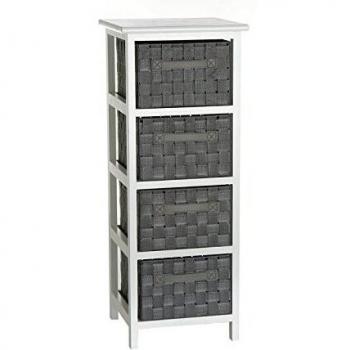 Cajonera 4 cestas color gris 30,50 X 30,50 X 78 CM