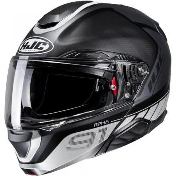 Casco Modular HJC RPHA 91 Rafino Negro Gris 2XL