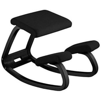 Varier Furniture 101004 Variable Balans, Originale silla de rodilla, madera, negro/negro, 72x52x51 cm