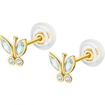 Pendientes Mariposa Time Road LG00240 Oro 9K Acabado Brillo Mujer