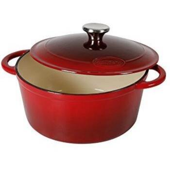 Sitram Sitraslow Cocotte Redonda, Hierro Fundido, Rojo, diametro 24 cm