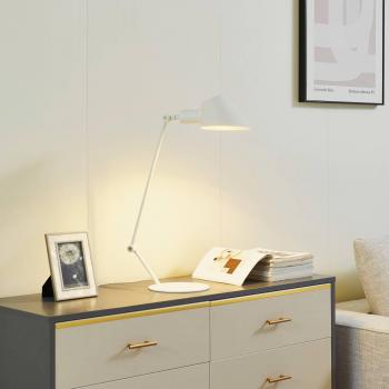 Lámpara de mesa Lindby Corali, blanca, metal, altura 64cm