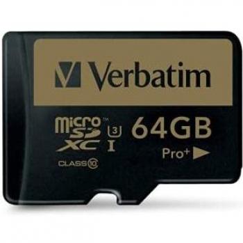 Verbatim Pro+ 64 GB MicroSDHC UHS-I Clase 10 MLC Resistente al Agua y Golpes