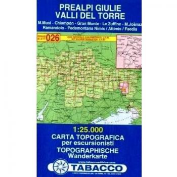 Mapa excursionista y topográfico Prealpi Giulie - Valli del Torre 1:25.000