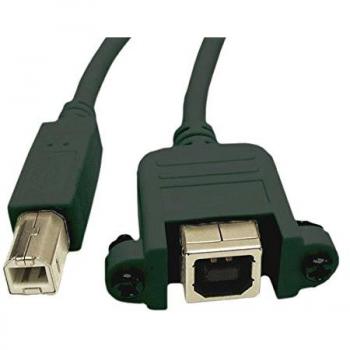 Cable USB 2.0 B/B de 1.8m, Macho a Hembra, Negro