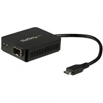 Adaptador de red USB-C a fibra óptica Gigabit Ethernet con SFP abierto - Convertidor USB-C a 1000Base-SX/LX