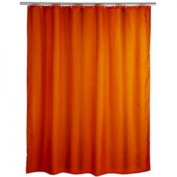 Duschvorhang Anti-Moisissure Uni Naranja, 180 x 200 cm, Lavable y Antibacteriano
