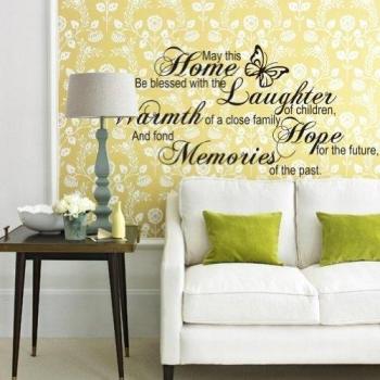 Missofsweet Butterfly May This Home Be Blessed With Laughten Of Children Wall Stickers Proverbs Quote by Missofsweet