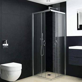 vidaXL Mampara de Ducha con Vidrio de Seguridad Baño Fregadero Fontanería Bricolaje Instalación Decoración Grifería Sanitario Bañera 80x70x185 cm
