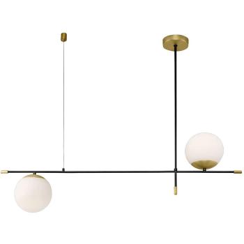 Lámpara colgante Maytoni Nostalgia 2 luces vidrio y cristal negro