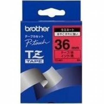 Brother TZ-461 - Cinta rotuladora laminada, 8 metros, 36 mm, color negro/rojo