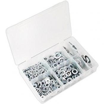 Juego de arandelas planas Sealey AB056WC, 495 piezas, M6-M24, Forma C, Métrico BS 4320