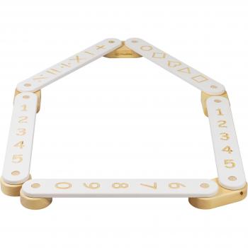 MeowBaby Barra de equilibrio de madera blanca, 5 elementos, dimensiones 340x10 cm