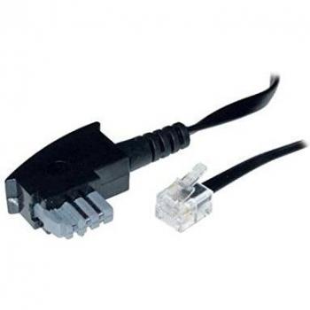 Cable Telefónico de 15m TAE-N a RJ11, 2 Hilos con Puente, Accesorio para Teléfonos