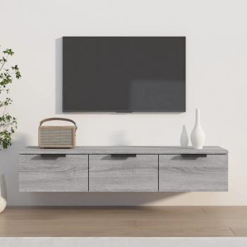 Armario de pared de madera de ingeniería 102x30x20 cm en colores Blanco, Negro y Roble Sonoma - Mueble de Almacenaje Estantería para Oficina, Estudio, Sala de Estar y Dormitorio