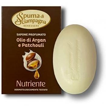 Jabón Nutriente de Aceite de Argán y Paciuli, Antibacteriano y Dermatológicamente Testado - 90g